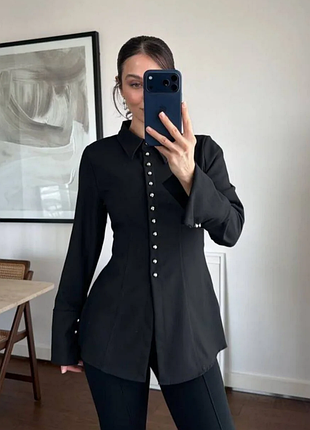 Рубашка с четко определенной талией h&amp;m edition l