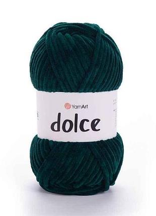 Пряжа dolce темно-зеленый 100% микрополиэстр 120м 100г 5шт/уп 774 тм yarnart
