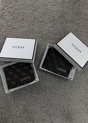 Гаманець guess чоловічий брендовий чорний на подарунок коричневий
