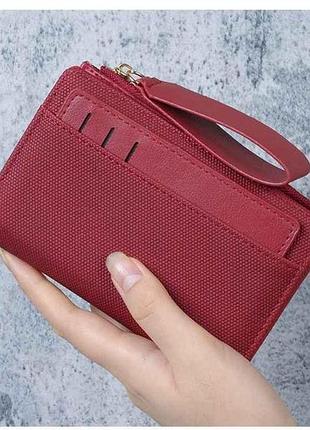 Кошелек женский 11*9*2см uy641-2 бордовый экокожа тм китай