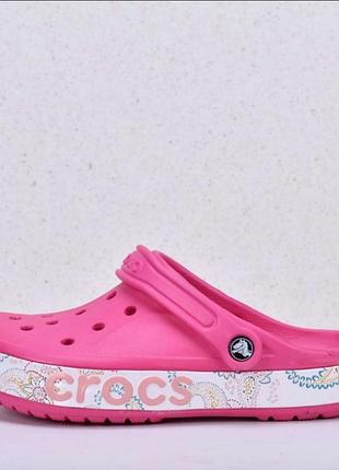 Жіночі крокси crocs bayaband bandana print blossom рожевий малиновий