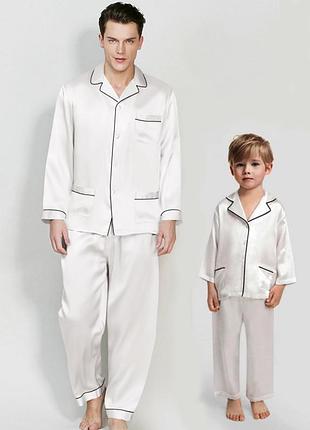 Піжама парна фемелі цибулю тато син атласна шовкова (розмір s - xxxl 44-54) 4xl