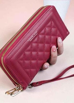 Кошелек женский 10*20*4см 836-4 бордовый экокожа тм китай