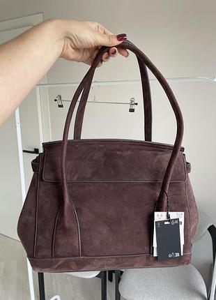 Коричнева замшева сумочка зара сумка zara , сумка з натуральної замші