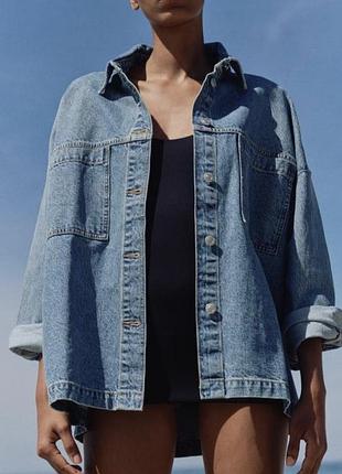 Джинсова куртка сорочка zara