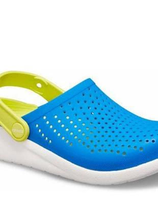 Крокси сабо дитячі crocs kids literide clog bright cobalt / citrus