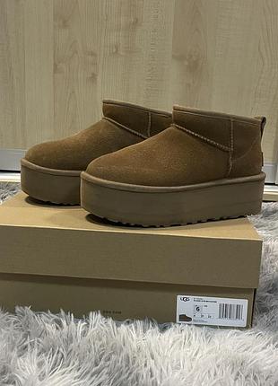 Оригінал ugg classic ultra mini platform chestnut (37 р / 23 см) — ідеальні