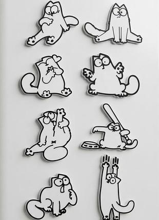 Набір кумедних магнітиків котики simon's cat / набір магнітів на холодильник кіт саймона 8 шт / декор на холодильник