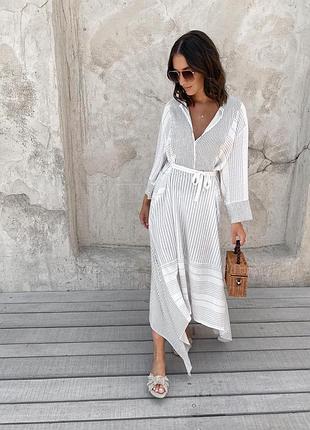Класна біла довга вільна сукня з віскози у смужку  zara
✨✨✨✨✨✨✨✨✨✨✨