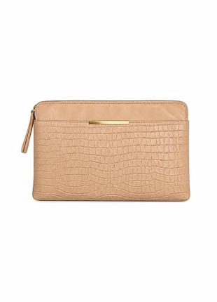 Dorothy perkins — бежевий клатч із тисненням під крокодилячу шкіру