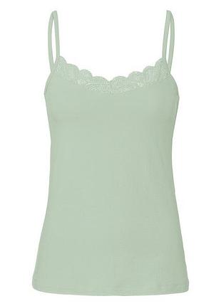 Майка бельевая с кружевом для женщины esmara lycra® 499196 s зеленый