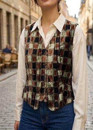 Новый винтажный вискозный жилет st michael marks &amp; spencer made in the u.k.