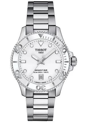 Жіночий годинник tissot seastar 1000 36мм silver/white