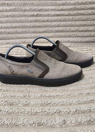Оригинальные мужские слипоны, мокасины ecco soft 7 gore tex, кроссовки на мембране