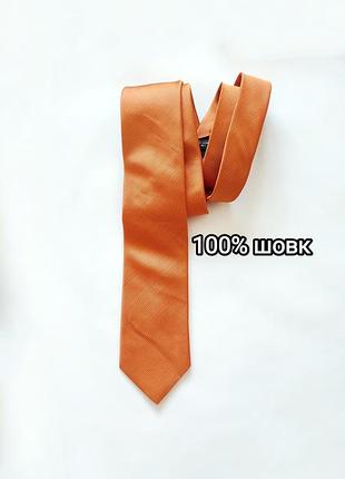 Галстук 100% шелк john lewis men pure silk мужской широкий галстук оранжевый silk seta seda грек шелковая базовая однотонная женская однотонный