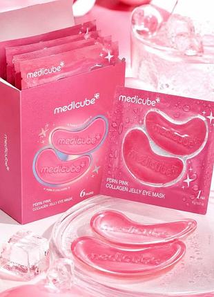 Гідрогелеві патчі для шкіри навколо очей з pdrn і колагеном medicube pdrn pink collagen jelly eye mask, 10 пар