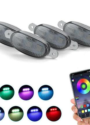 Габарит - rgb - 37х17мм - 12v led 3 діодів - у решітку радіатора bluetooth (4шт)