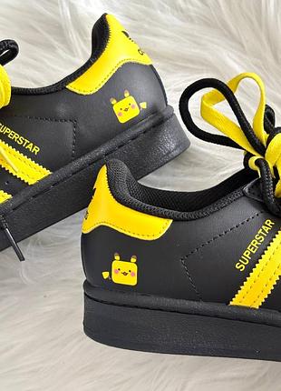 Adidas superstar pokemon black yellow custom 3