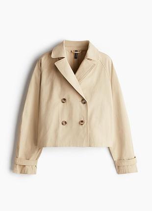 Укорочений тренч h&m, бежевий, розмір m, новий