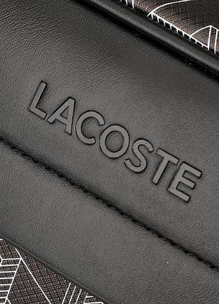 Сумка через плечо lacoste monogram mini / мессенджер лакост сумка / борсетка лакоста мужская черная 7