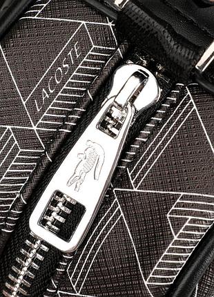 Сумка через плечо lacoste monogram mini / мессенджер лакост сумка / борсетка лакоста мужская черная 8