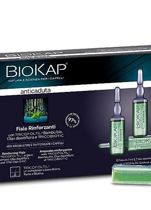 Italy, biokap anticaduta,набор 12*7 терапевтических ампул против выпадения, алопеции, для укрепления и обьема волос, tricofoltil, биотин,медь,лён