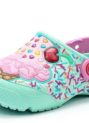 Дитячі сабо crocs fun lab clog k у м'ятному кольорі р.с9-16 см по точках