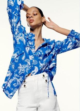 Котоновая рубашка zara