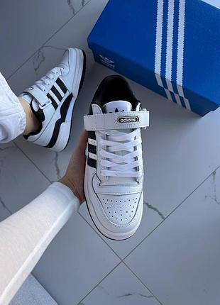 Adidas forum low white black 10