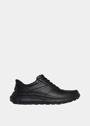 Оригинальные мужские кожаные кроссовки skechers / мужские кроссовки скечерс черного цвета