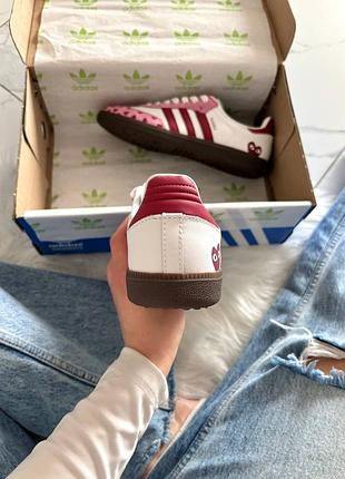Adidas samba x comme des garçons play white pink 3