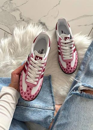 Adidas samba x comme des garçons play white pink 6