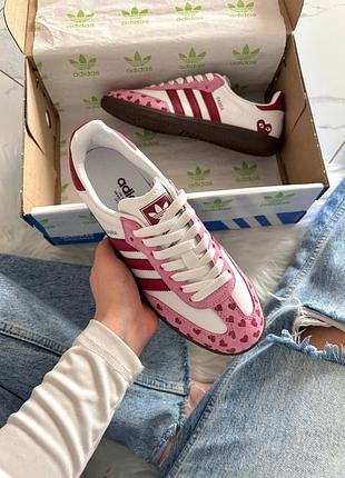 Adidas samba x comme des garçons play white pink 2