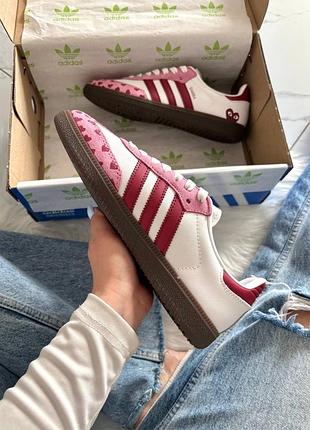 Adidas samba x comme des garçons play white pink 7