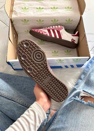 Adidas samba x comme des garçons play white pink 8