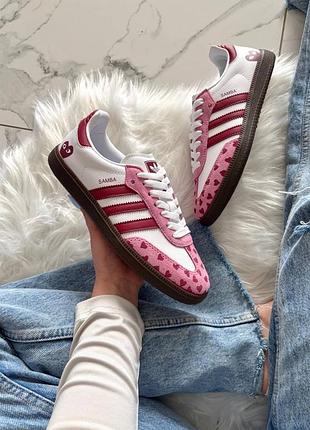 Adidas samba x comme des garçons play white pink 9