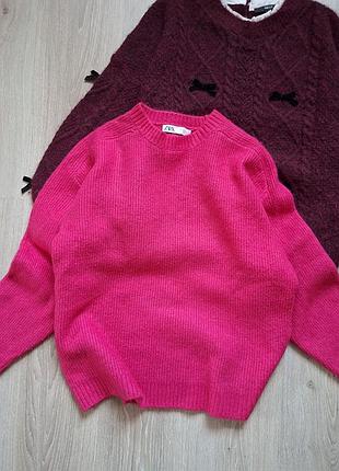 Розовый свитер zara