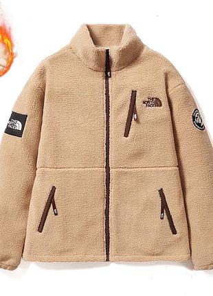 Флісова кофта the north face бежева синій білий чорний