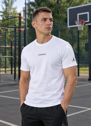 Футболка jordan, мужская белая футболка хлопок с эластаном, белая футболка с логотипом