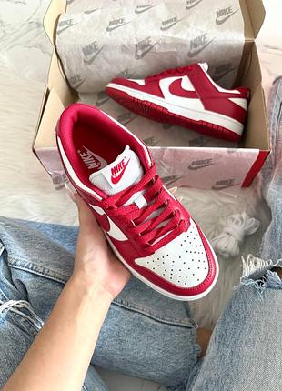 Nike dunk low red white 2