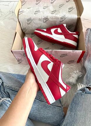 Nike dunk low red white 3