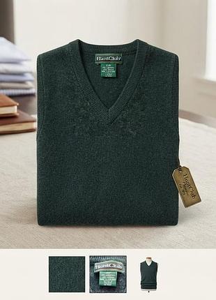 Мужской зеленый вязаный жилет hunt club из 100% шерсти ягненка (lambswool) в очень хорошем состоянии.