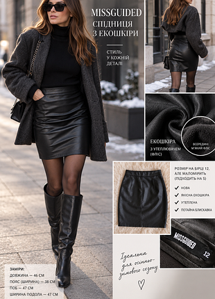 Юбка missguided из качественной экокожи.