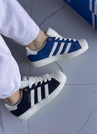 Adidas superstar 50/50 black/navy blue