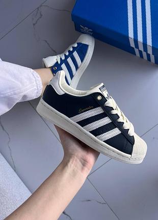 Adidas superstar 50/50 black/navy blue 6
