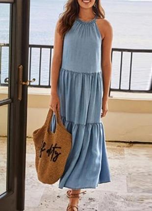 Джинсова ярусна сукня сарафан 🙂👍👗🔥