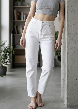 Білі джинси прямі snap jeans / висока посадка / розмір l (42)