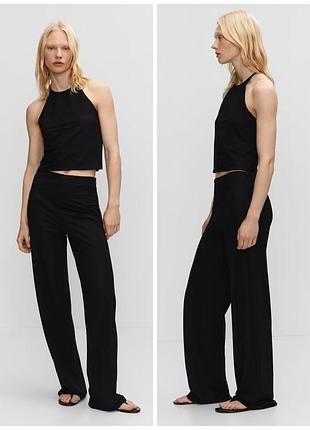 Костюм брючний з топом комплект костюм топ и брюки топік штани wide leg топ хальтер
