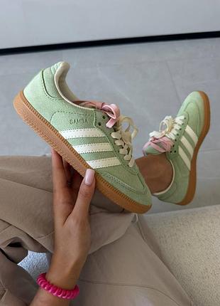 Кросівки adidas samba | green matcha / double laces