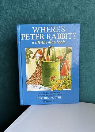 Книжка дитяча з віконцями «where's peter rabbit? кролик пітер англійською вінтаж